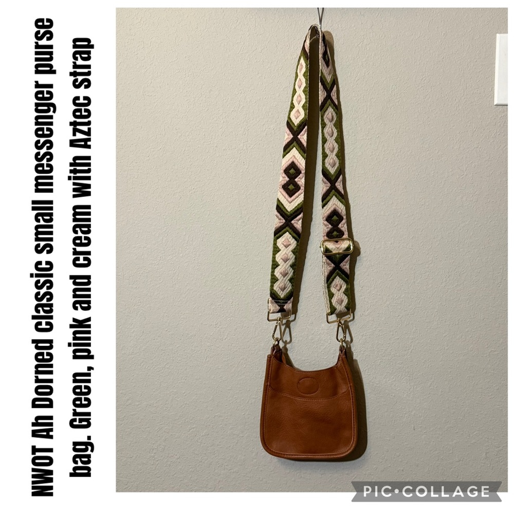 Ahdorned Aztec Messenger Bag Brown Vegan Faux Leather Small Shoulder Purse Boho